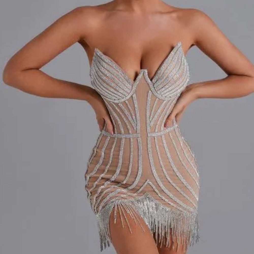 Lola diamonate dress with rhinestones